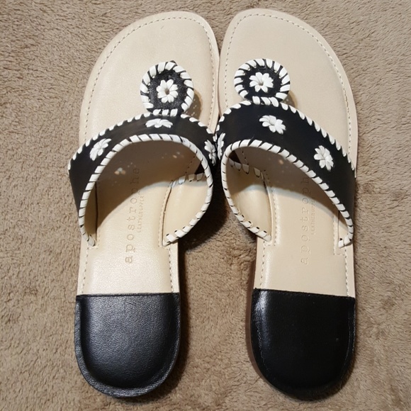 Apostrophe Leather Sandals/Flip Flops. Sz 8. - Picture 5 of 8
